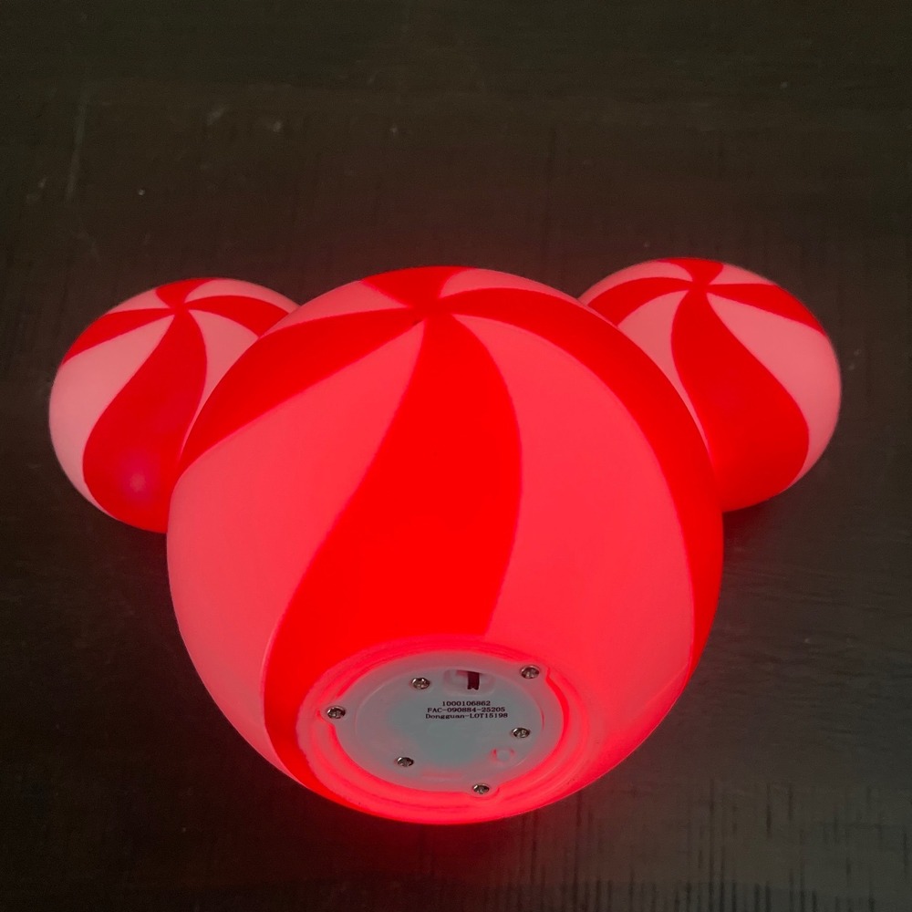 Disney Mickey Mouse Peppermint Swirl Light-Up Christmas Ornament Red White 
8" - Picture 4 of 4